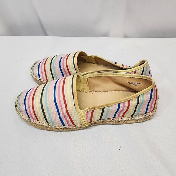 Talbots Women's 7.5 Izzy Horizons Striped Espadrille Canvas Slip-On Comfort Shoe - Picture 4 of 10